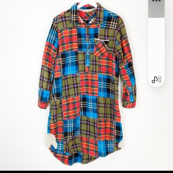 Soft Surroundings Plaid Patchwork Popover Dress - Picture 2 of 4